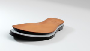 Fliteless man's shoe sole, with a non-slip grip and shock-absorbing technology.