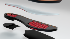 Fliteless man's shoe sole, designed to provide support and stability for a variety of activities.