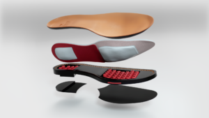 Fliteless man's shoe sole, designed to provide support and stability for a variety of activities.